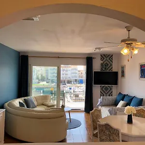 80 M2,port Rhodes D-2 Chambres, Terrasse Panoramique, Vue Sur Le Canal Principal D’empuriabrava Appartement Empuriabrava